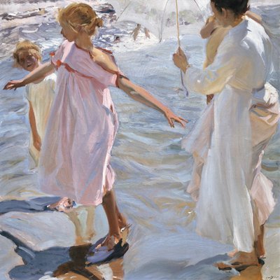 入浴の時間、バレンシア 作： Joaquín Sorolla