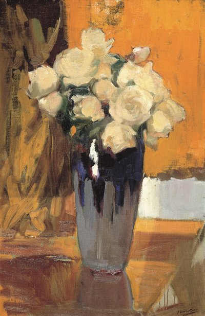1920年、私の家の庭の白いバラ。 作： Joaquín Sorolla