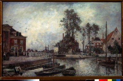 キャナルキー（運河の堤防）。 Johan Barthold Jongkind (1819-1891) の絵画 作： Johan Barthold Jongkind