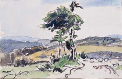 無題（紙に水彩、木炭） 作： Johan Barthold Jongkind