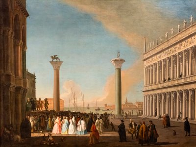 ピアツェッタの眺め、ヴェネツィア、1730-35年頃（油彩・カンヴァス） 作： Johan Anton Richter