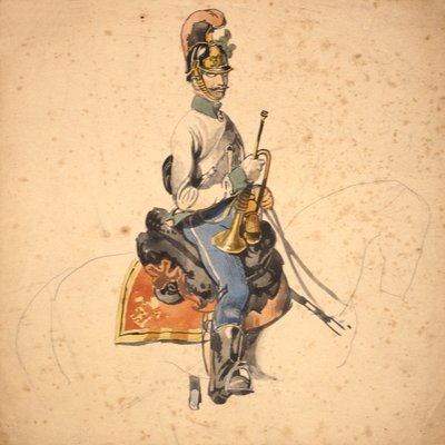 第5竜騎兵連隊のトルーパー、サヴォイのユージーン王子1840-50 作： Johan Baptiste Heinefetter