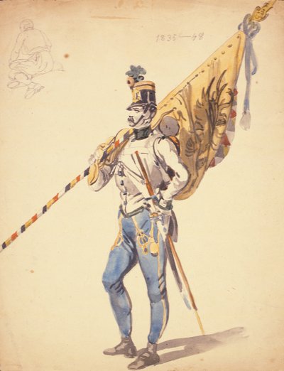 ハンガリー歩兵連隊の大隊色の将校、1835-1848年、19世紀 作： Johan Baptiste Heinefetter