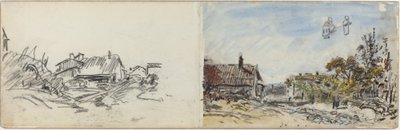 ブレジンズ近郊の村、1880年代。 作： Johan Barthold Jongkind