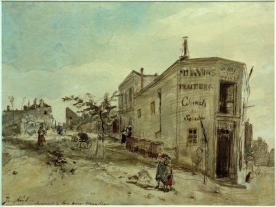 モンマルトル、カフェルロワデュデザートの眺め 作： Johan Barthold Jongkind