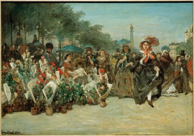 Boulevard Richard– Lenoirのフラワーマーケット 作： Johan Barthold Jongkind