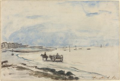 エトルタのビーチのカート 作： Johan Barthold Jongkind