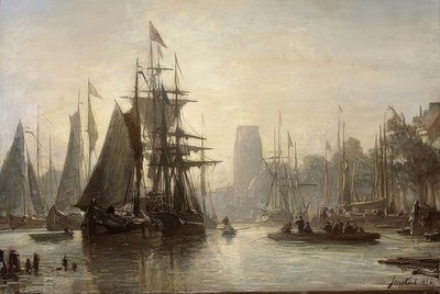 ロッテルダムの港。 1856 作： Johan Barthold Jongkind