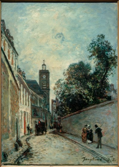 Die Rue de l&39;Abbé-de-L&39;Épeeund die Kirche Saint-Jacques du 作： Johan Barthold Jongkind