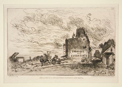 Demolitions de la Rue des Francs-Bourgeois Saint-Marcel (Rue des Francs-Bourgeois Saint-Marcel での解体) 作： Johan Barthold Jongkind