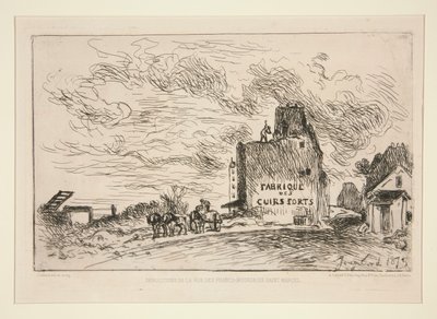 Demolitions de la Rue des Francs-Bourgeois Saint-Marcel (Rue des Francs-Bourgeois Saint-Marcel での解体) 作： Johan Barthold Jongkind