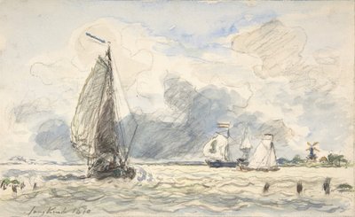 オランダの漁船、Verso: Sketches of Boats, 1870. 作： Johan Barthold Jongkind