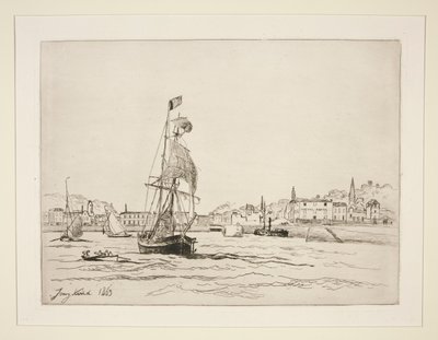 オンフルール港への入り口 作： Johan Barthold Jongkind
