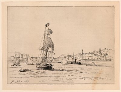 オンフルール港への入り口 作： Johan Barthold Jongkind