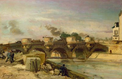 ポンヌフへの火、1853年 作： Johan Barthold Jongkind