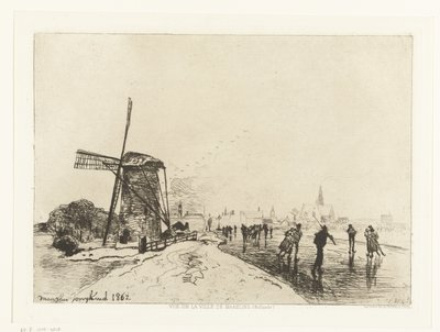 マアスルイスの眺め Vue de la ville de Maaslins (Hollande) (シリーズタイトル) 作： Johan Barthold Jongkind