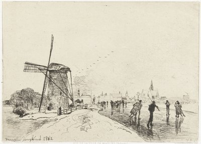 マアスルイスの眺め Vue de la ville de Maaslins (Hollande) (オブジェクトのタイトル) 作： Johan Barthold Jongkind