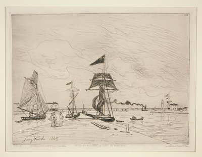 オンフルール港の木製桟橋 作： Johan Barthold Jongkind