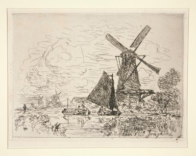 Mills in Holland (ミルズ イン オランダ) 作： Johan Barthold Jongkind