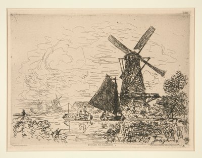 Mills in Holland (ミルズ イン オランダ) 作： Johan Barthold Jongkind