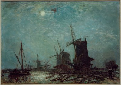 運河のミルズ 作： Johan Barthold Jongkind