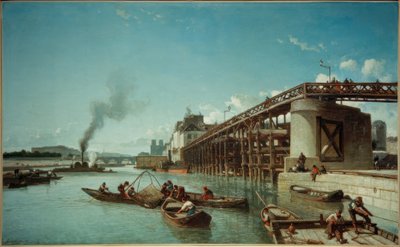 パリ、セーヌ川に架かる橋（Le Pont de l&39;Estacade） 作： Johan Barthold Jongkind