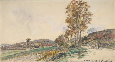 La Côte-Saint-André付近の道路、1885年。 作： Johan Barthold Jongkind