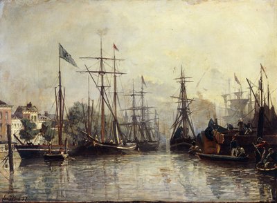 ロッテルダム港、1857 作： Johan Barthold Jongkind