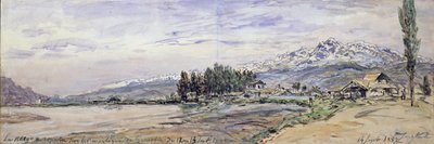 1882年9月12日、13日、グルノーブルの山で雪が降る（ガッシュ） 作： Johan Barthold Jongkind