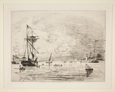 オンフルール港から出港 作： Johan Barthold Jongkind