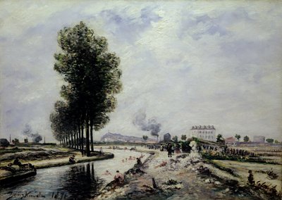 1871年、パンタン近くのウルク運河 作： Johan Barthold Jongkind