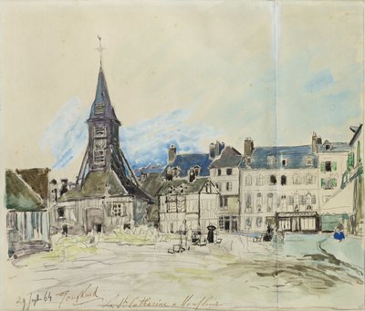 サントカトリーヌ教会、オンフルール、1864年 作： Johan Barthold Jongkind