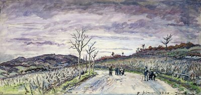コルデュバルバンとモンターニュドオルナシュー、1880年（紙にトイレ） 作： Johan Barthold Jongkind