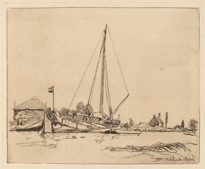 係留船 (La Barque amarree) 作： Johan Barthold Jongkind