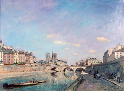 パリのセーヌ川とノートルダム、1864年。 作： Johan Barthold Jongkind