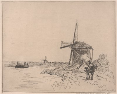 オーギュスト・デラトルによって印刷された曳舟道（b.1822） 作： Johan Barthold Jongkind