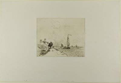 つの帆船、6枚の銅版画から、オランダの風景 作： Johan Barthold Jongkind