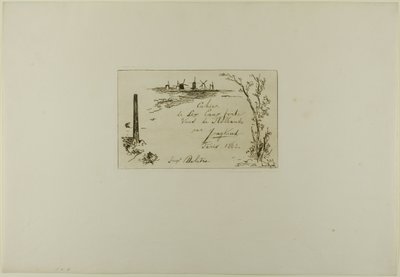 オランダの景色を描いた6枚の銅版画から、タイトルページ 作： Johan Barthold Jongkind