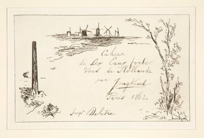 6つのエッチングのノートのタイトル 作： Johan Barthold Jongkind