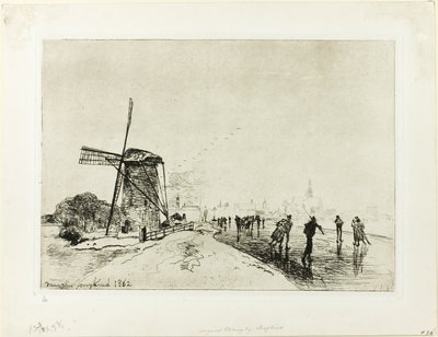 マースルイスの町の眺め 作： Johan Barthold Jongkind