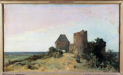 ニーヴル地方のロゼモン城跡の眺め ジャン・バルトルド・ジョンキンド（1819-1891）の絵画 1861年 日0,34x0,56 m パリ、オルセー美術館 作： Johan Barthold Jongkind