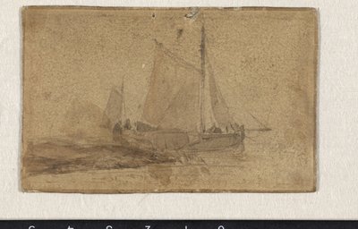 岬に係留された漁船 作： Johan Barthold Jongkind