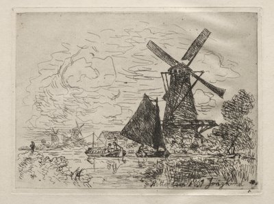 オランダの風車 作： Johan Barthold Jongkind