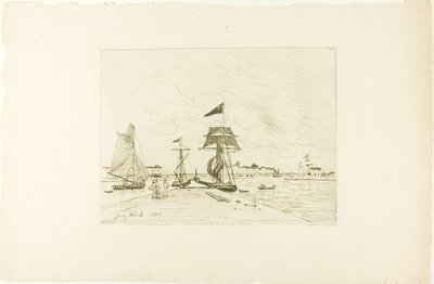 木造桟橋、オンフルール港 作： Johan Barthold Jongkind