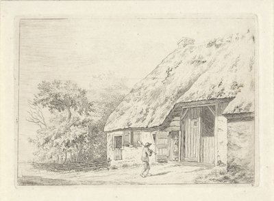 農場で鋤を持つ男 作： Johan Christiaan Willem Safft