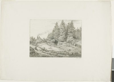 常緑樹林の農家 作： Johan Christian Dahl