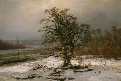 冬のエルベ川沿いの樫の木 作： Johan Christian Dahl