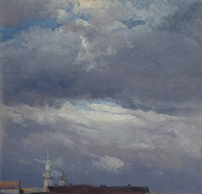 ドレスデンの天守閣の嵐の雲 作： Johan Christian Dahl