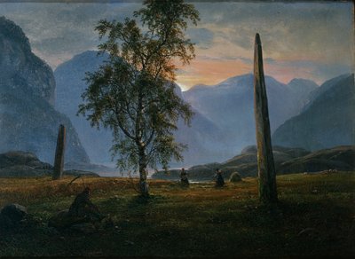 慰霊碑のある風景 作： Johan Christian Dahl