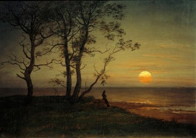 月明かりの下で海岸 作： Johan Christian Dahl